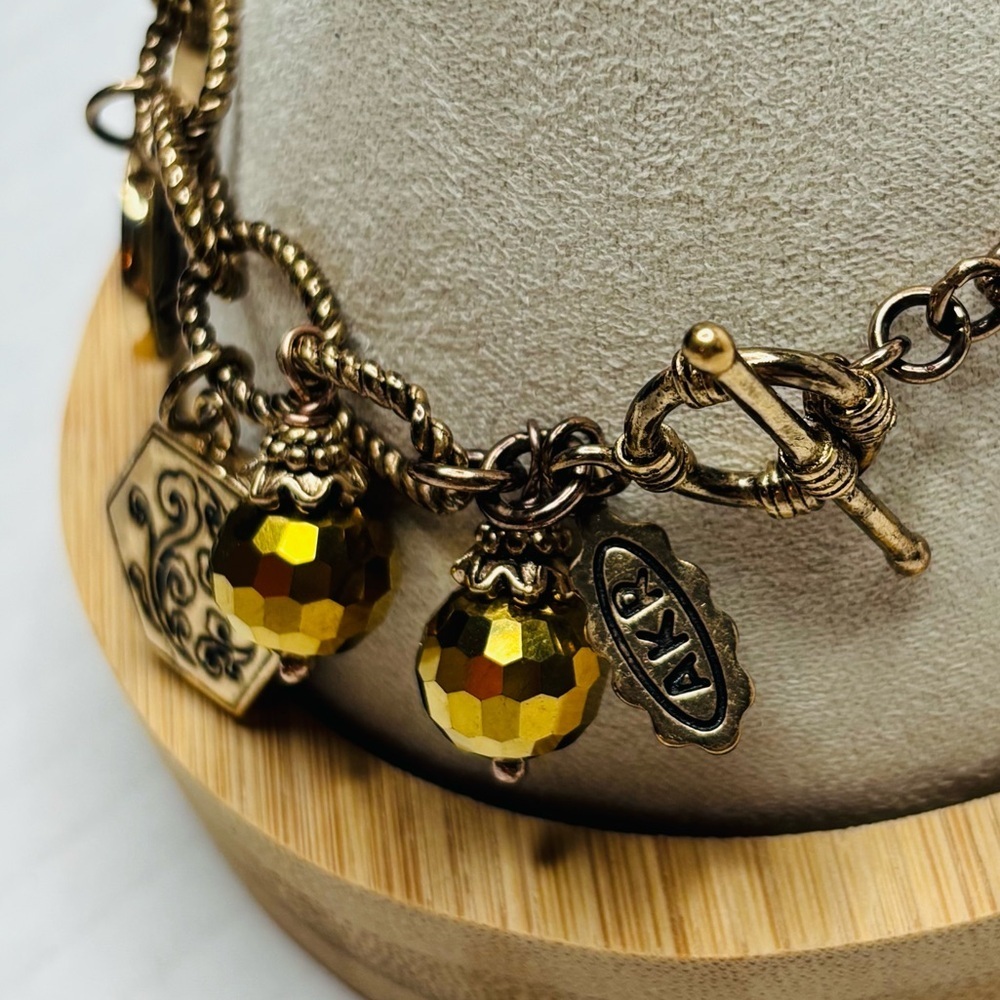 AMY KAHN RUSSELL Vintage Gold Rare Coin Charm Bracelet - Picture 9 of 13